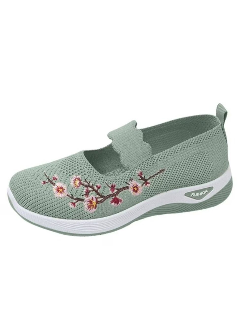 Womens Size 9.5/43 Orthopedic Comfort Walking Shoes Floral Embroidery Casual